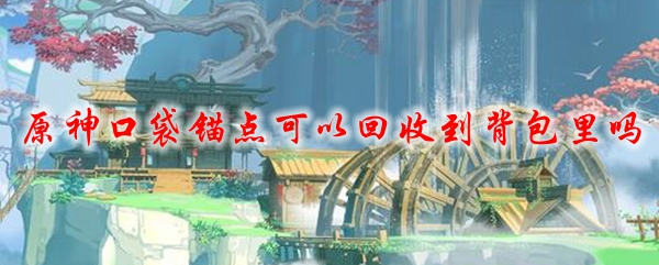 原神口袋锚点可以回收到背包里吗