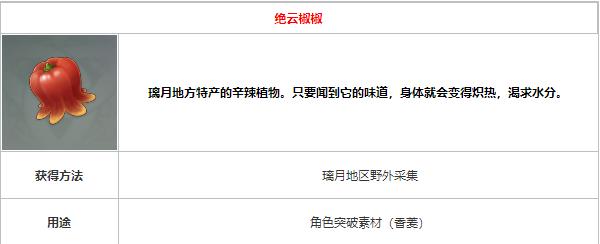 原神绝云椒椒怎么获取