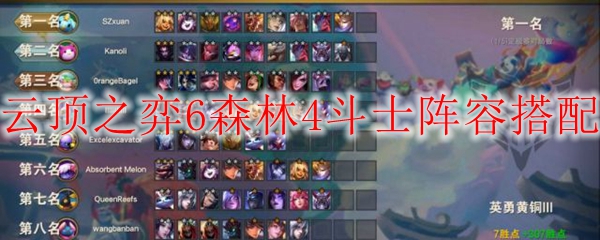 云顶之弈6森林4斗士阵容搭配