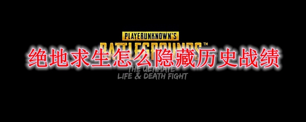 绝地求生怎么隐藏历史战绩
