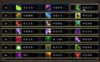 魔兽世界9.0恶魔猎手练级天赋加点