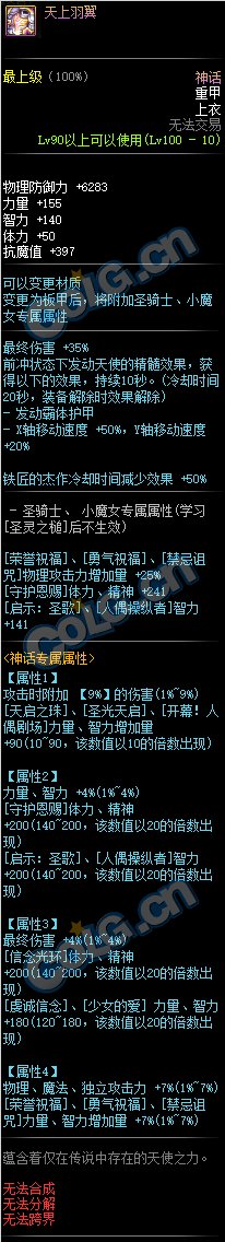 《DNF》神话重甲属性介绍
