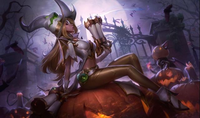 《LOL》蛊惑女巫厄运小姐至臻皮肤原画预览