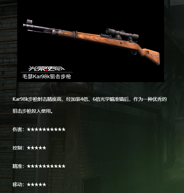 《光荣使命》武器介绍98k