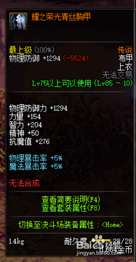 《DNF》夜见罗刹传说防具选择