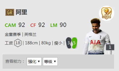《FIFA online4》阿里详细数据一览