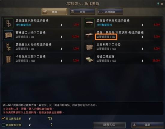 《黑色沙漠》NPC商店介绍