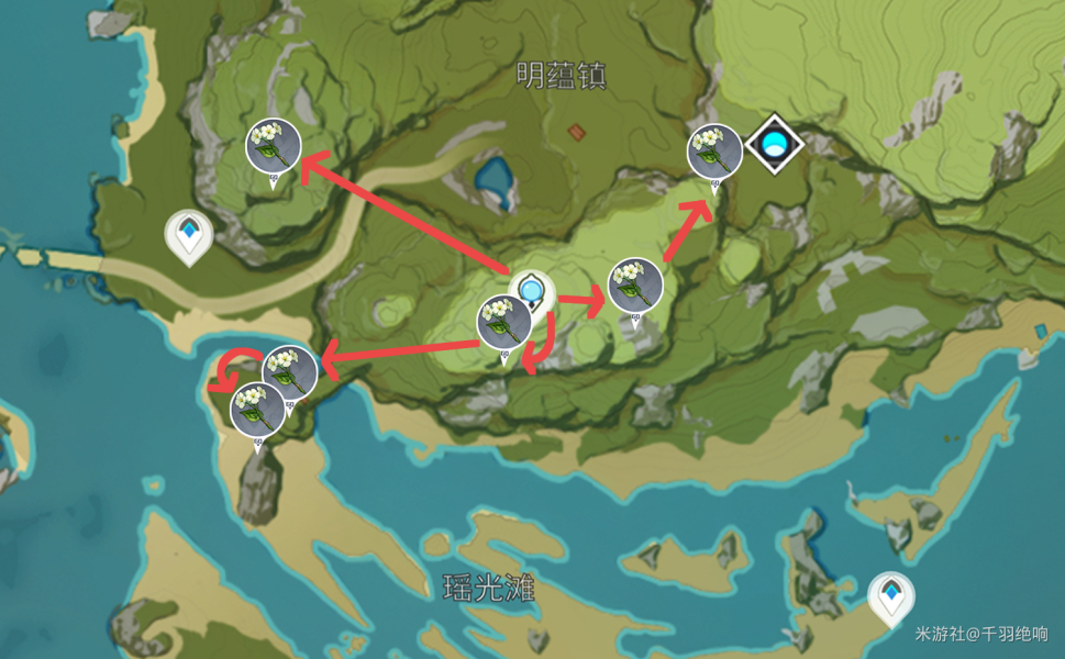原神清心采集点路线2.5
