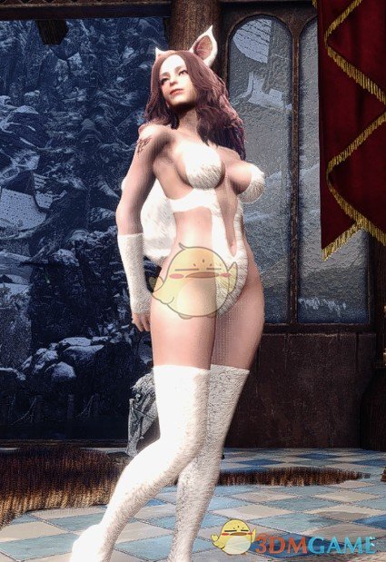 《怪物猎人：世界》白色兽耳娘内衣MOD