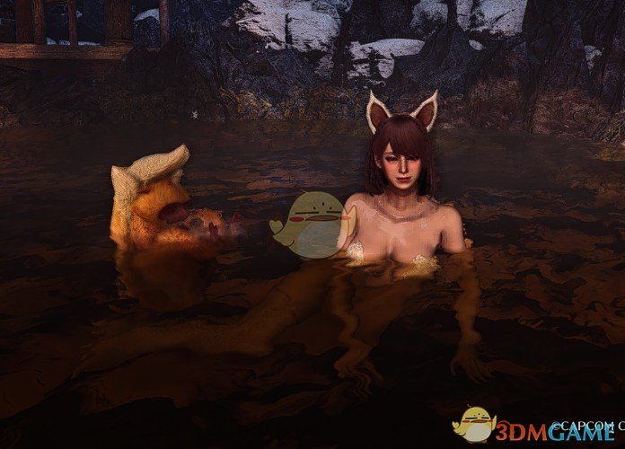 《怪物猎人：世界》白色兽耳娘内衣MOD