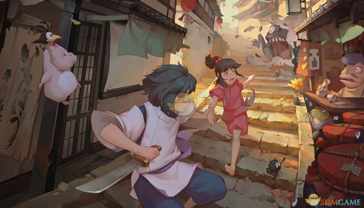 《Wallpaper Engine》千与千寻 - 喧闹中的小千和白龙东动态壁纸