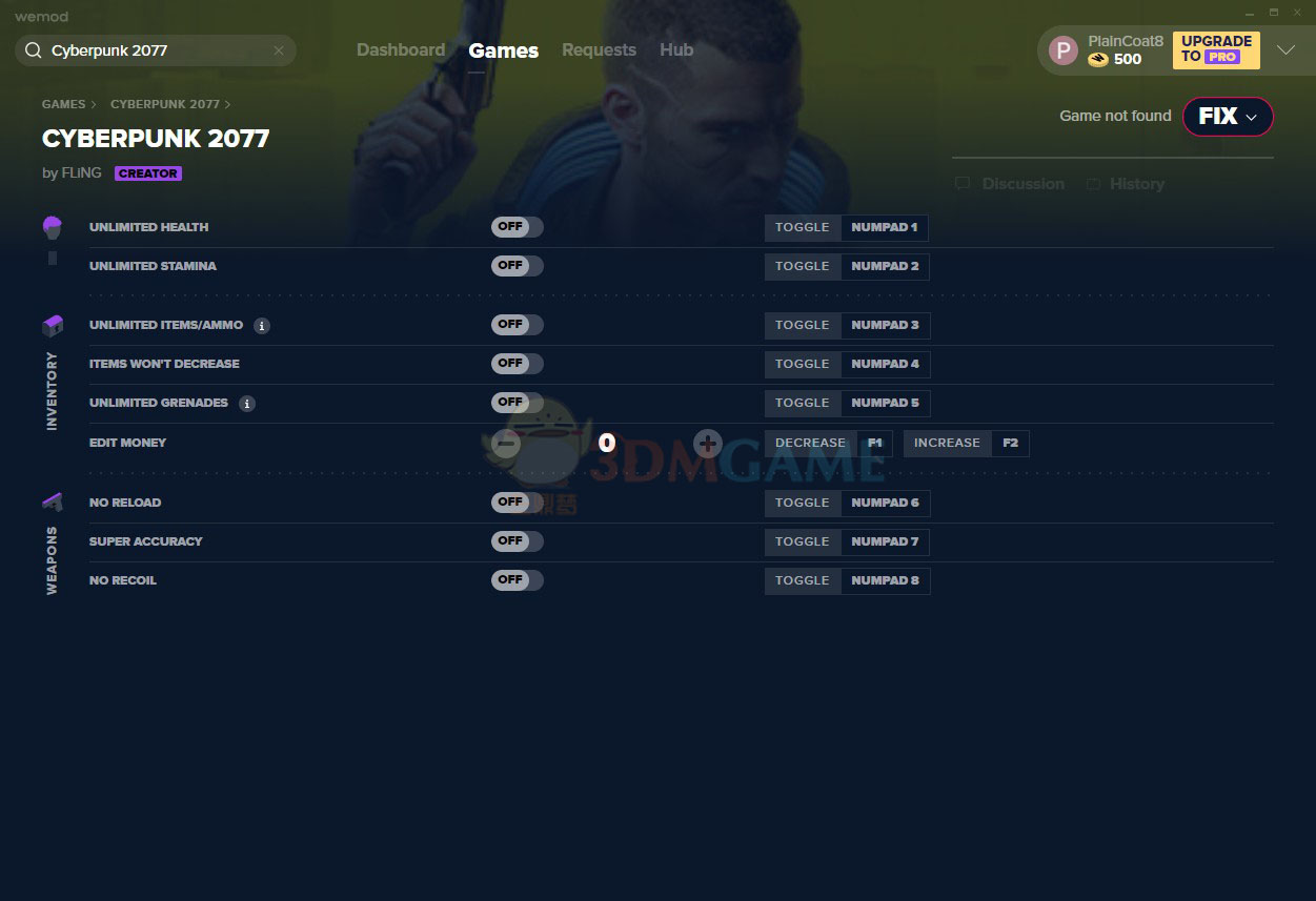 《赛博朋克2077》v1.0九项修改器[WeMod][Steam]