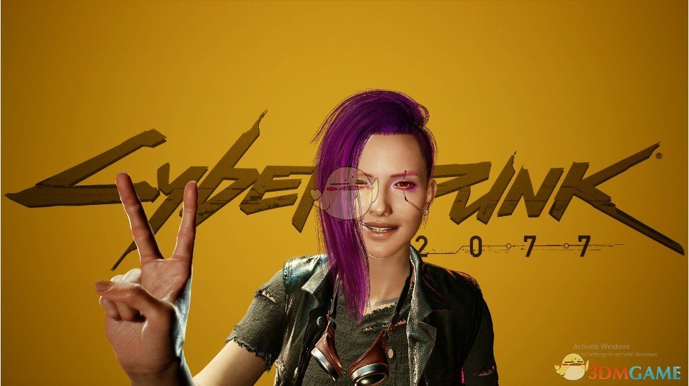 《赛博朋克2077》紫色单边铲青发型女V预设