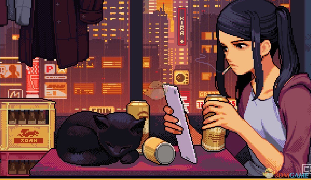 《Wallpaper Engine》赛博朋克酒保行动 - 喝酒的Jill动态壁纸