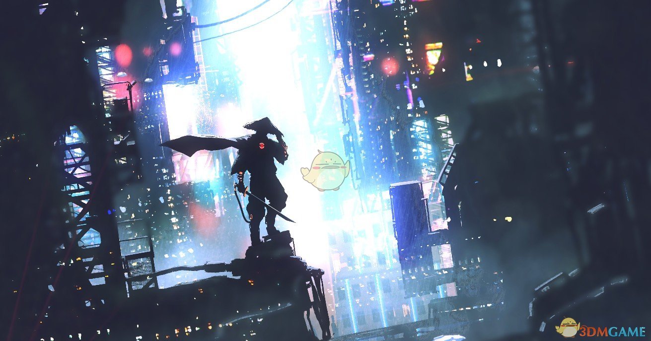 《Wallpaper Engine》赛博朋克都斗笠武士动态壁纸