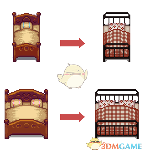 《星露谷物语》更具质感的床MOD