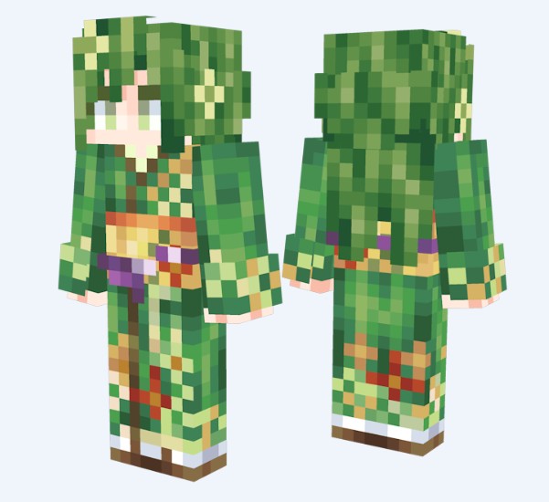 《我的世界》绿色和服皮肤MOD
