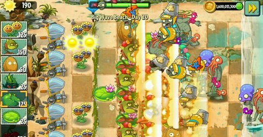 《植物大战僵尸2》巨浪沙滩第二十关攻略