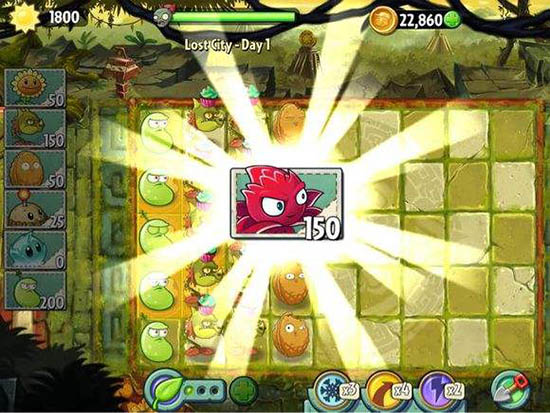 《植物大战僵尸2》天空之城3-4关视频攻略