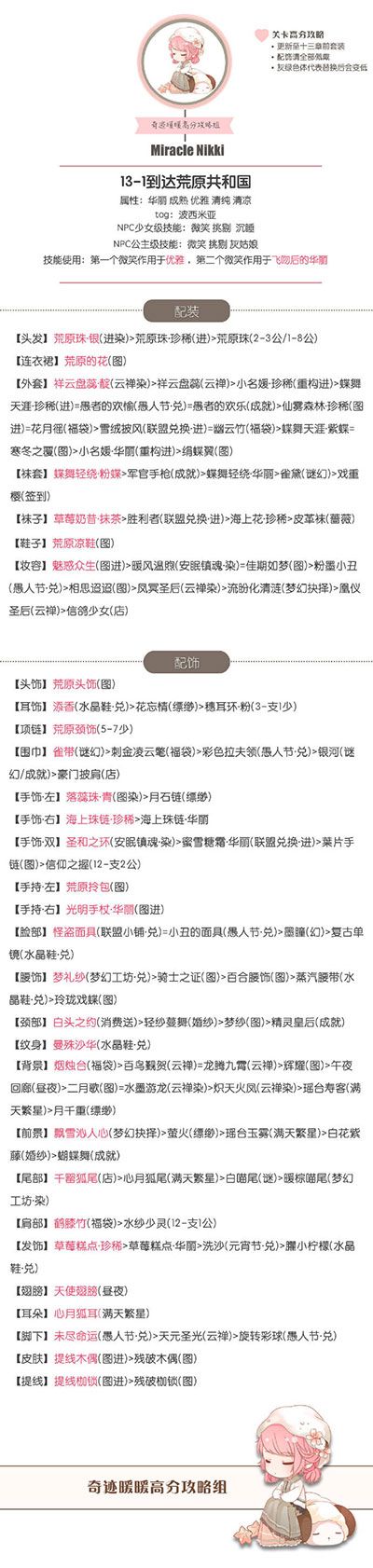 《奇迹暖暖》【公主级】13-1到达荒原共和国攻略