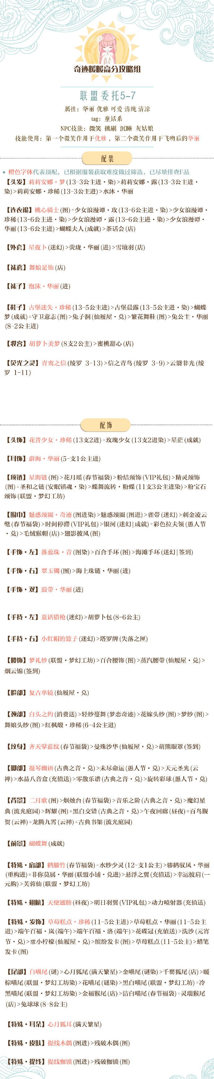 《奇迹暖暖》【联盟委托】5-7莉莉斯园游会攻略