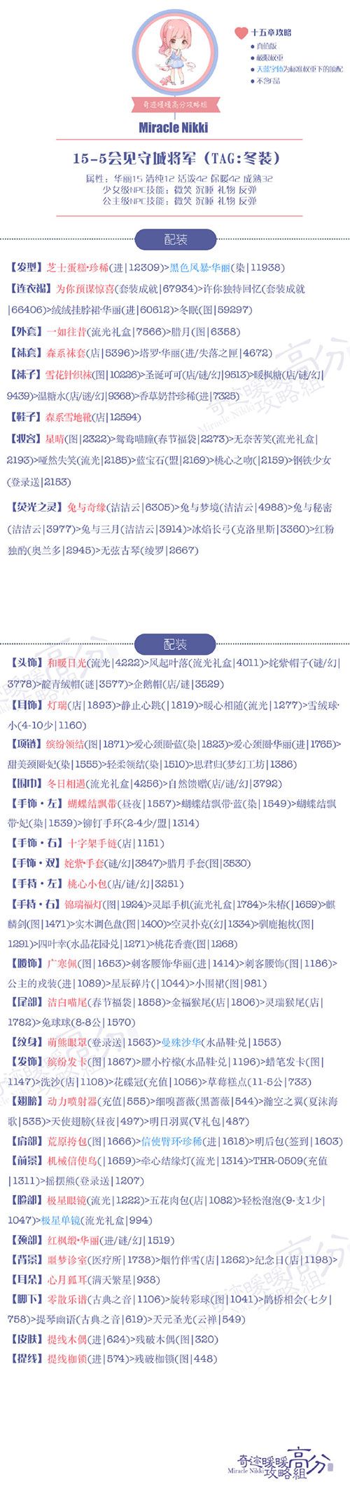 《奇迹暖暖》【少女级】15-5会见守城将军S攻略