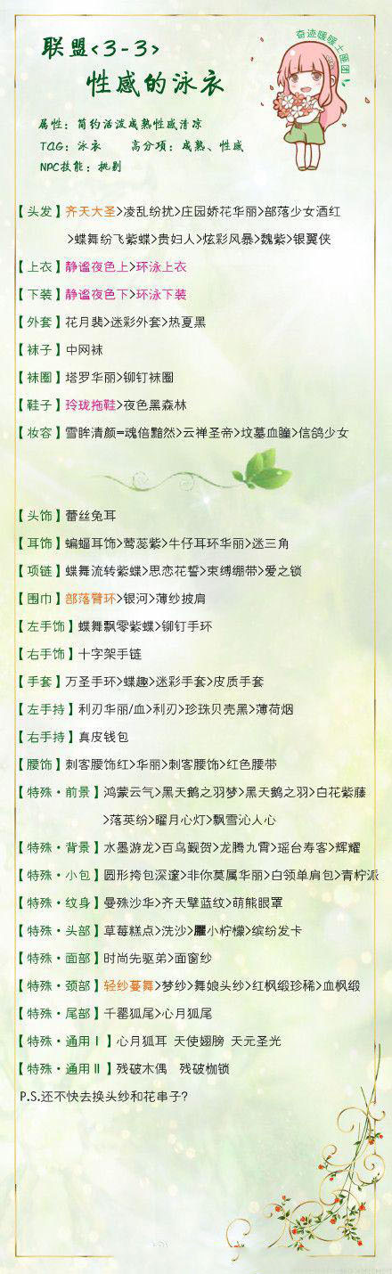《奇迹暖暖》【联盟委托】3-3性感的泳衣攻略