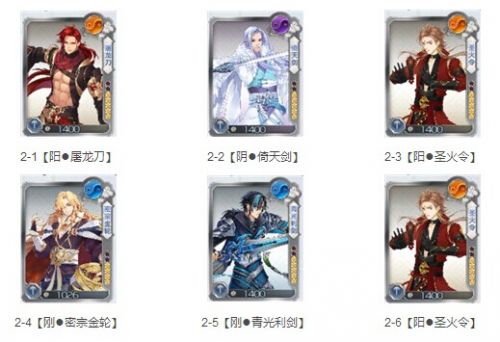 《梦间集》副本产出角色汇总