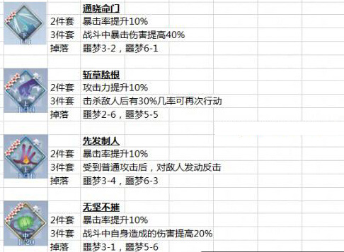 《梦间集》灵犀掉落大全