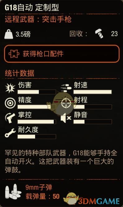 《腐烂国度2》G18自动定制型手枪属性分享