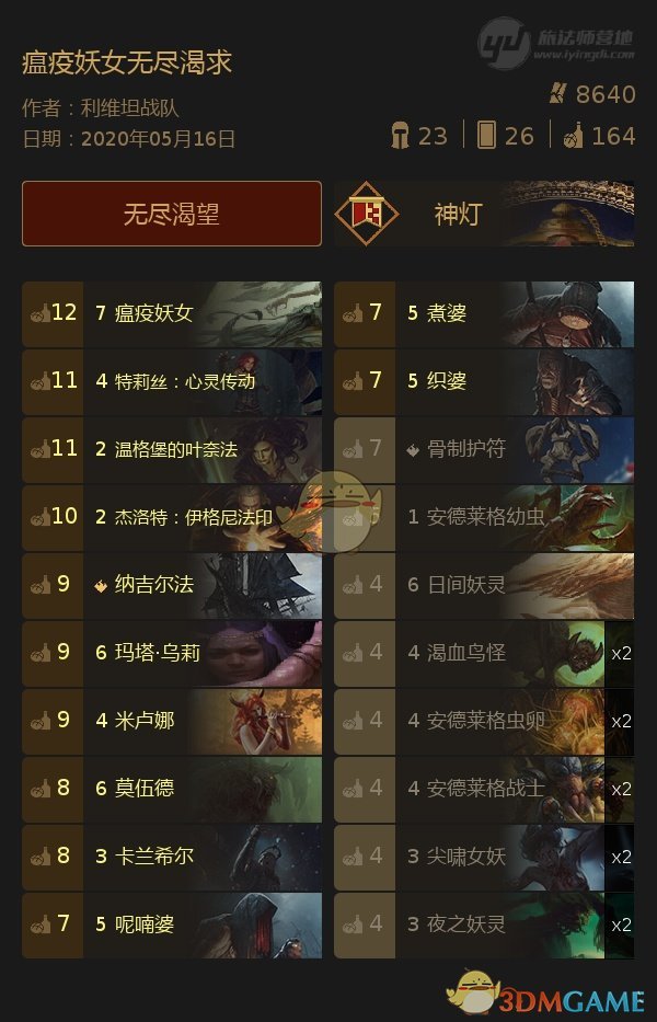 《巫师之昆特牌》【瘟疫妖女】卡组打法心得
