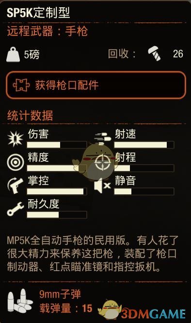 《腐烂国度2》SP5K定制型突击手枪属性分享