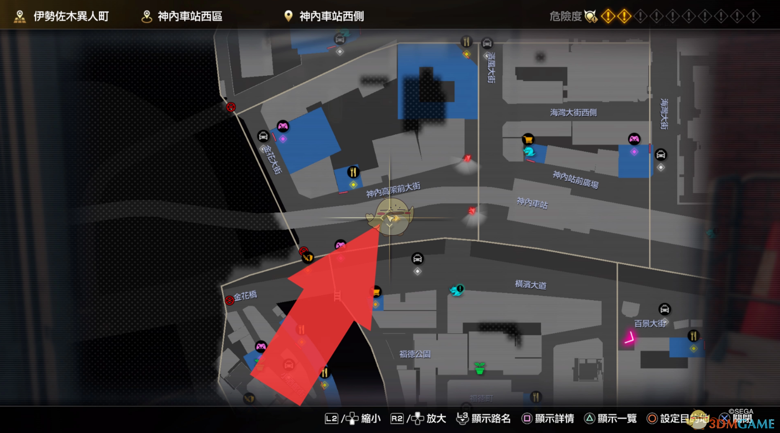 《如龙7：光与暗的去向》神内高架前大街猫咪位置分享