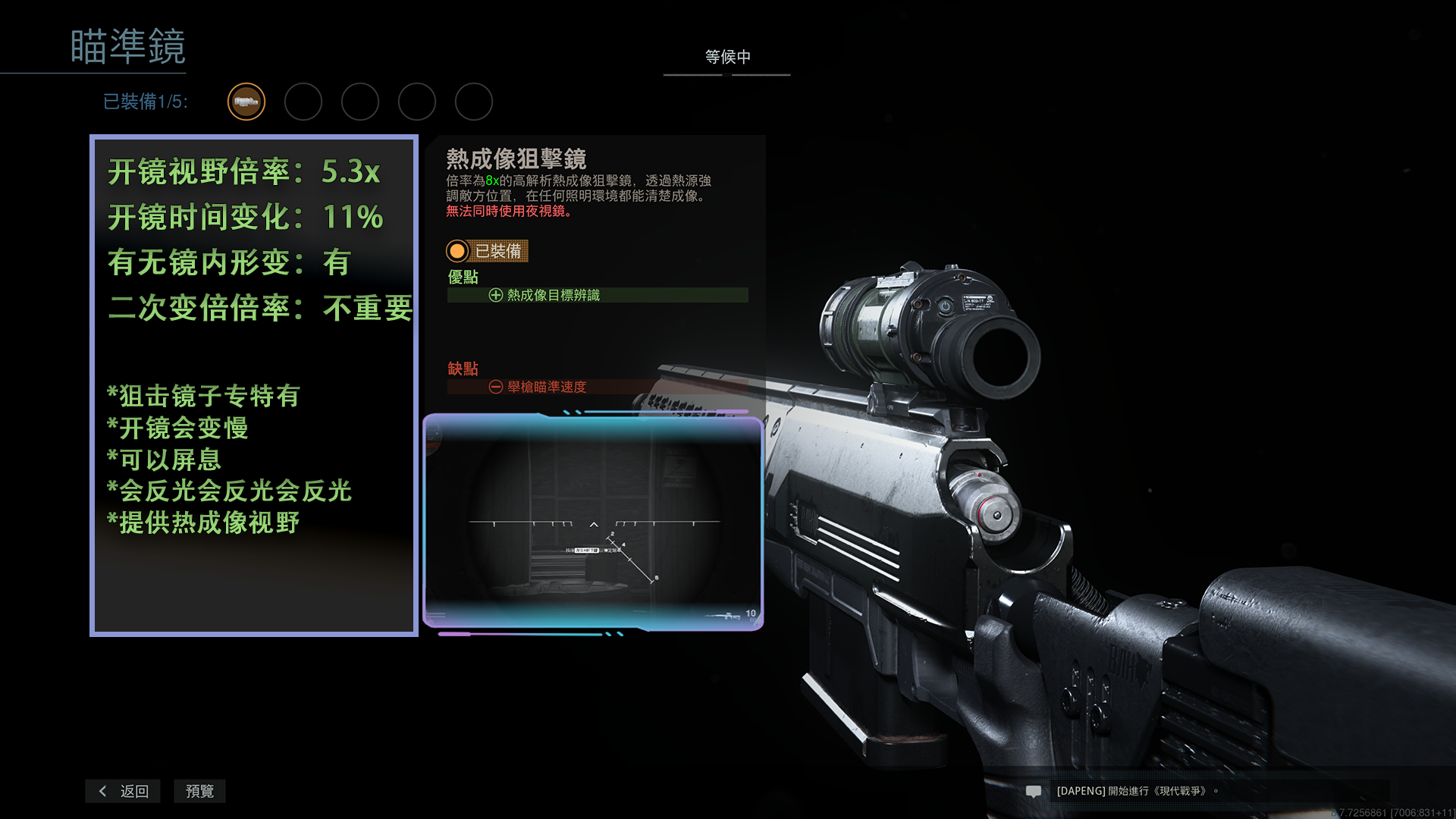 《使命召唤16：现代战争》全瞄准镜图鉴