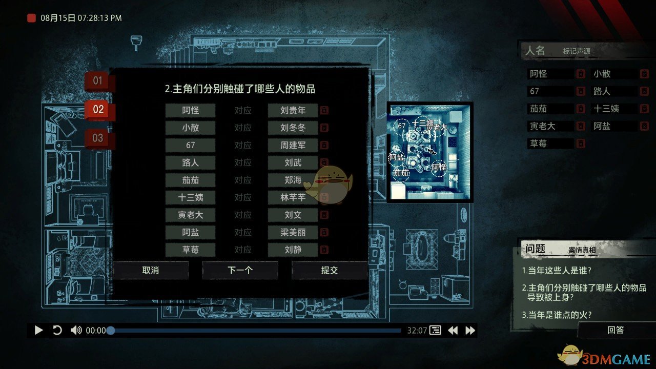 《疑案追声》DLC中元节特别篇主角们分别触了哪些人的物品导致被上身