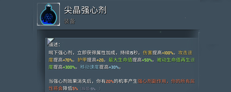 雨中冒险2尖晶强心剂效果是什么