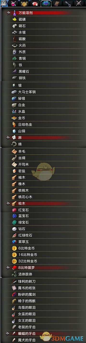 《赤痕：夜之仪式》全素材列表分享