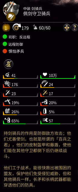 《全面战争：三国》剑骑兵盾属性介绍
