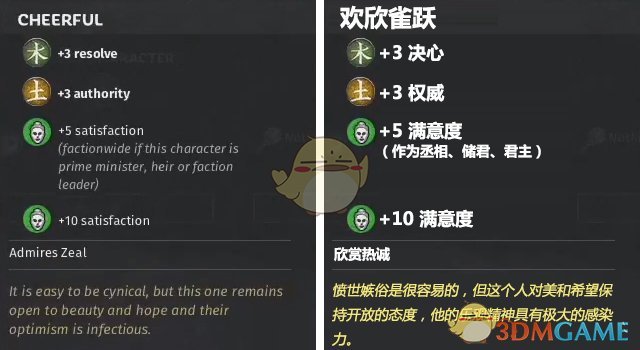《全面战争：三国》欢欣雀跃特性效果一览