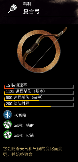 《全面战争：三国》复合弓属性分享