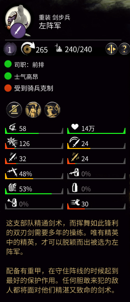 《全面战争：三国》高级破甲剑属性介绍