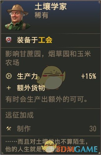 《纪元1800》稀有人物土壤学家属性一览