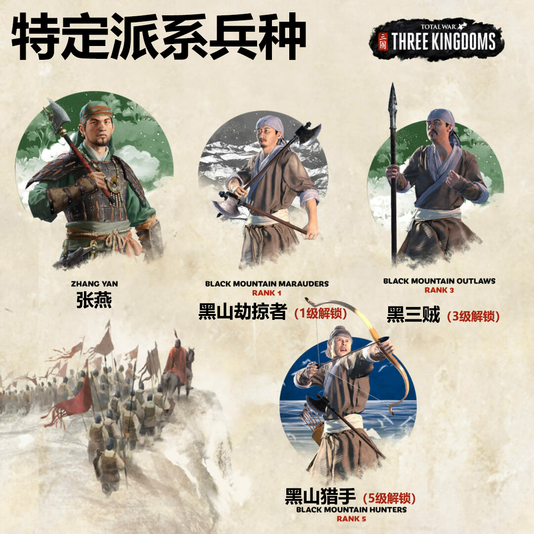 《全面战争：三国》张燕专属兵种一览