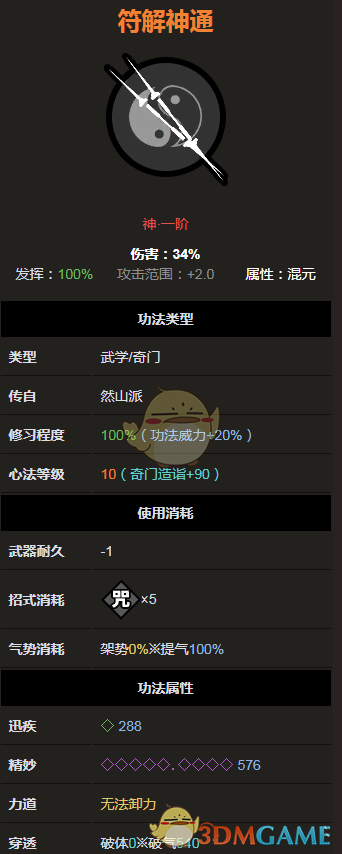 《太吾绘卷》奇门神一品之符解神通