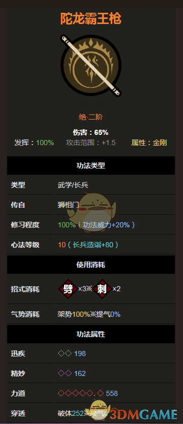 《太吾绘卷》长兵器绝二品之陀龙霸王枪