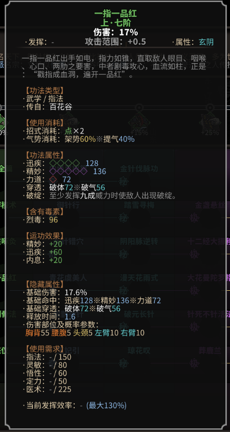 《太吾绘卷》百花谷指法一览