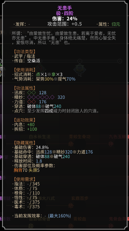 《太吾绘卷》空桑派指法一览