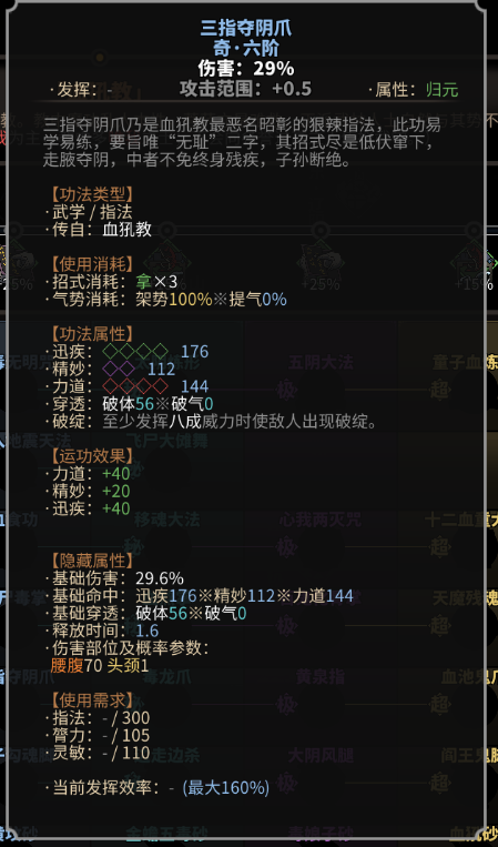 《太吾绘卷》血犼教指法一览
