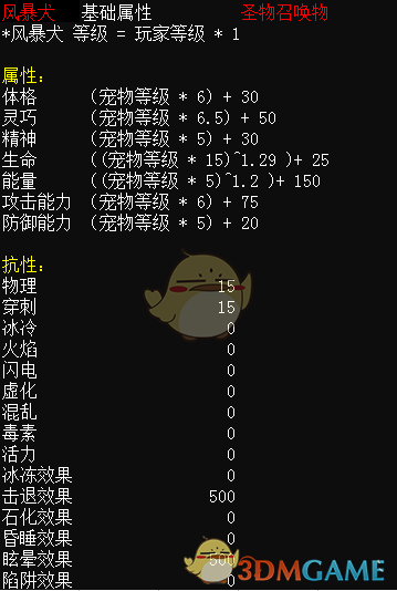 《恐怖黎明》战宠基础属性介绍