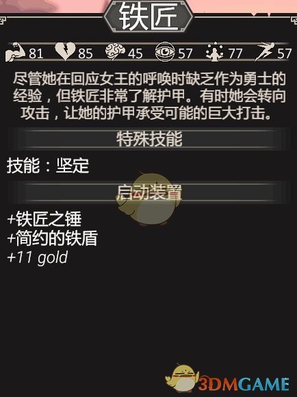 《为了吾王》铁匠人物属性介绍与评测